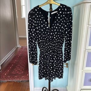 Abercrombie Black and White Polka Dot Romper size M